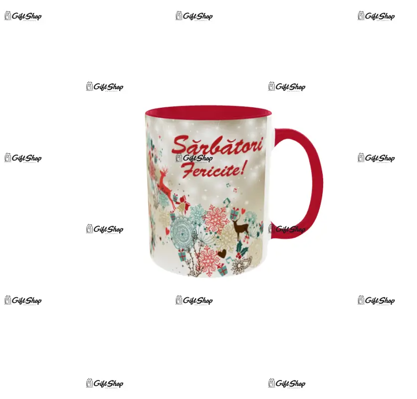 Sarbatori fericite, cana ceramica, 330ml, model cgs1712